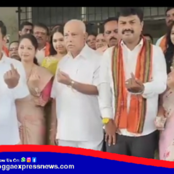 ಶಿಕಾರಿಪುರದಲ್ಲಿ ಕುಟುಂಬದೊಂದಿಗೆ ಬಂದು ಮತದಾನ ಮಾಡಿದ ಮಾಜಿ ಸಿಎಂ ಬಿ ಎಸ್ ಯಡಿಯೂರಪ್ಪ !