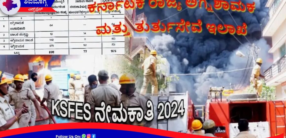 ಅಗ್ನಿಶಾಮಕ ಮತ್ತು ತುರ್ತು ಸೇವೆಗಳ ಇಲಾಖೆಯಲ್ಲಿ ಉದ್ಯೋಗವಕಾಶ ! ಅರ್ಜಿ ಆಹ್ವಾನ !