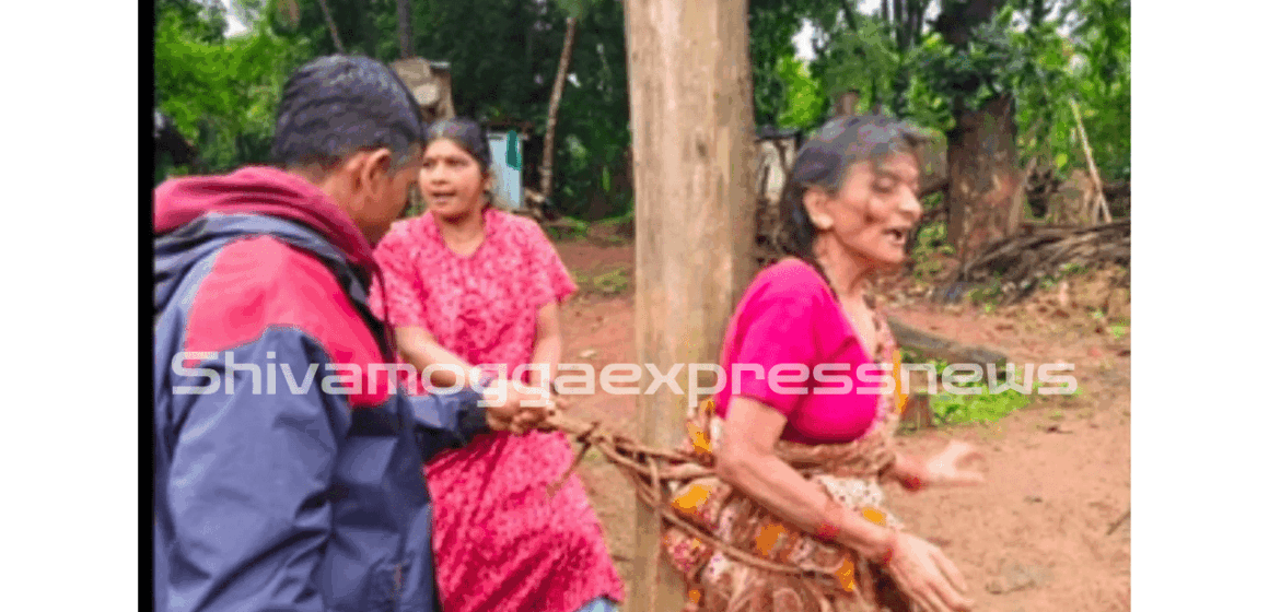 ಆನಂದಪುರ: ವೃದ್ಧೆಯನ್ನು ಕಂಬಕ್ಕೆ ಕಟ್ಟಿ ಅಮಾನುಷವಾಗಿ ಹಲ್ಲೆ!
